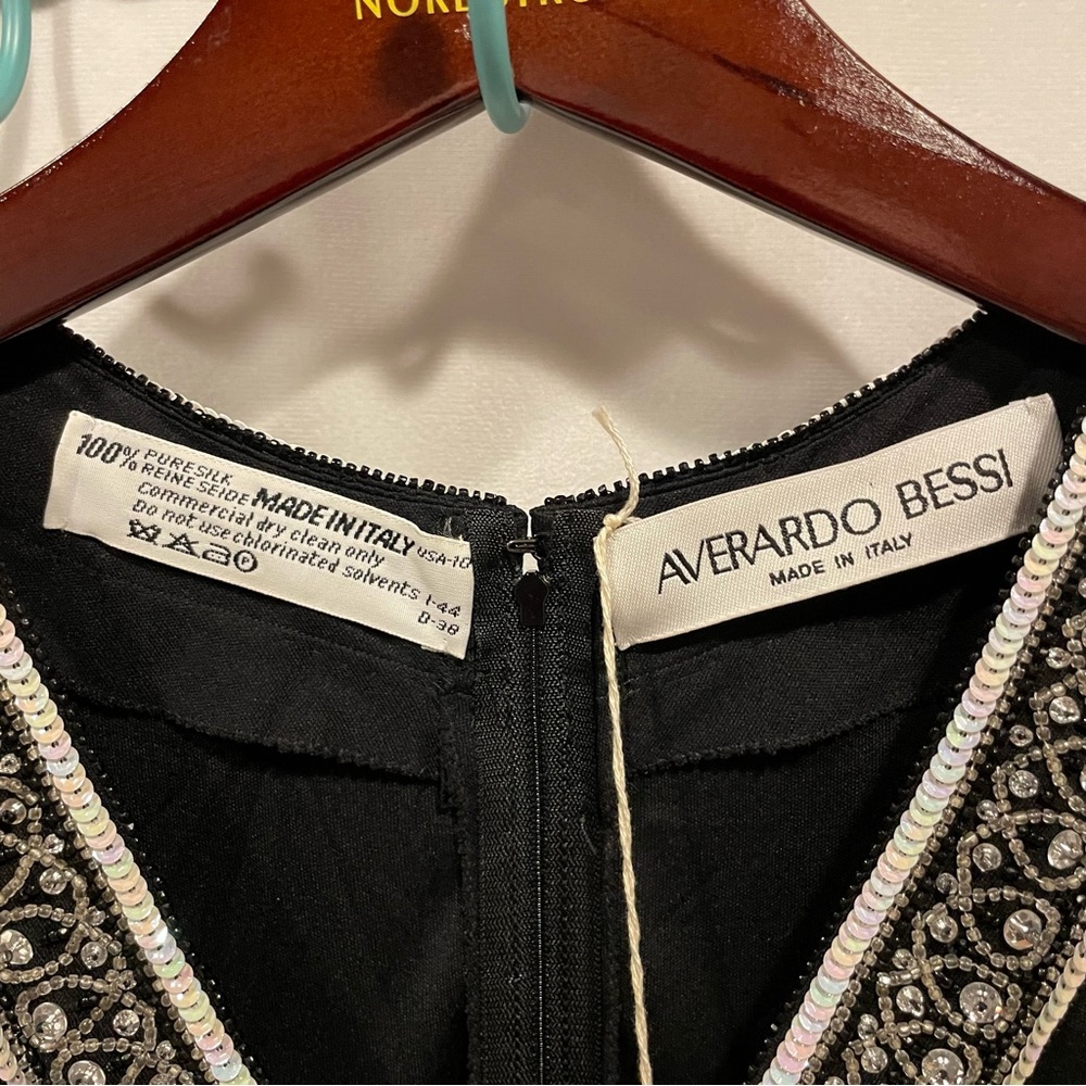 Vintage 70’s-80’s NWT black silk boho jeweled princess gown Averardo Bessi Italy - Picture 13 of 14
